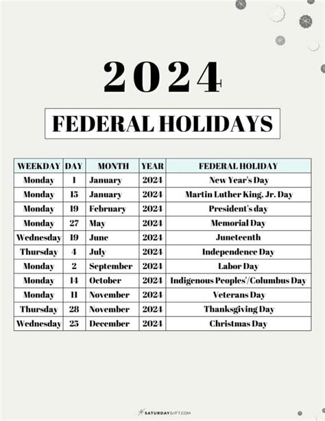 List Of 2024 Holiday Dates - Carly Crissie