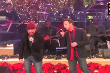 The Backstreet Boys: The Backstreet Boys at the Grove Tree Lighting - gif