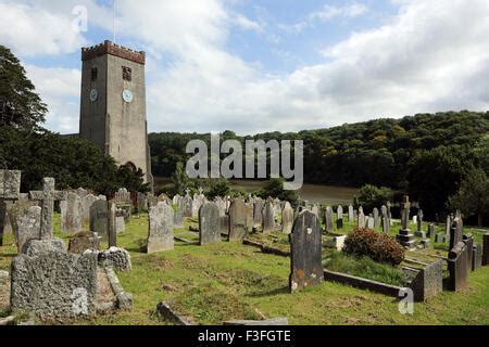 St Mary and St Gabriel Church graveyard and yew tree in Stoke Gabriel Britain Stock Photo - Alamy