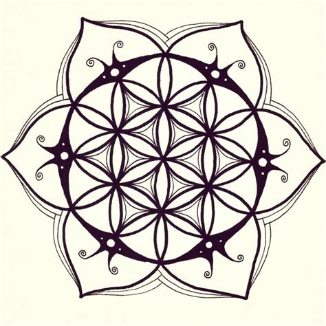 I made another flower of life/mandala drawing | Flower of life tattoo, Mandala drawing, Mandala ...