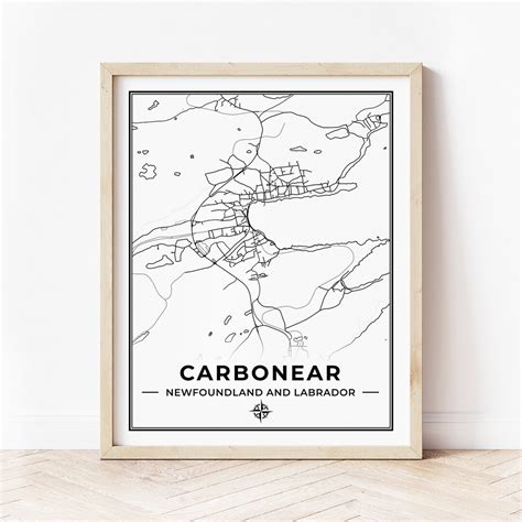 Carbonear Map Print Map of Carbonear Newfoundland Black & White Digital Download - Etsy