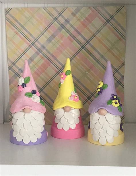 Set of Three Summer Gnome Buddies | Clay art for kids, Clay crafts ...