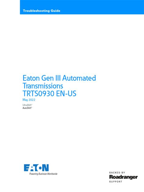 Eaton Gen 3 Autoshift Ultrashift Automated Transmission Troubleshooting ...