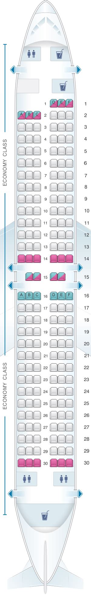 Seat Map Southwest Airlines Boeing B737 800 175pax Fiji Airways, Qatar Airways, China Airlines ...