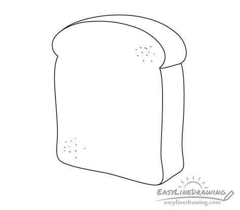 How to Draw a Slice of Bread or Toast Step by Step - EasyLineDrawing