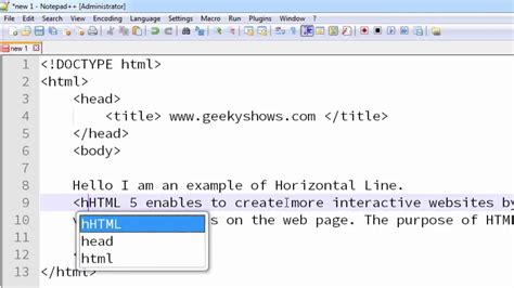 19. Horizontal Rule or Horizontal Line using hr Tag in HTML (Hindi) - YouTube