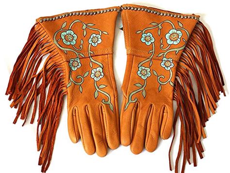 Buckskin gauntlet gloves | Beaded gloves, Western wear for women ...