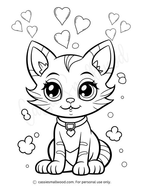 37 Cute Cat Coloring Pages - Cassie Smallwood