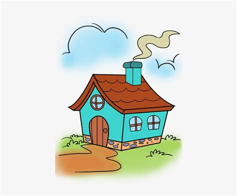 How To Draw A - Cute House Cartoon Drawing Transparent PNG - 678x600 - Free Download on NicePNG