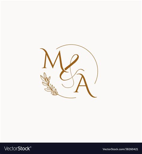 Ma initial wedding monogram logo Royalty Free Vector Image