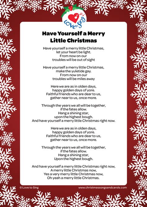 Have Yourself a Merry Little Christmas Lyrics | Christmas Songs ...