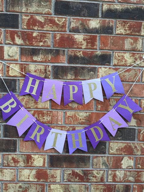 Purple birthday banner Personalized banner First Birthday