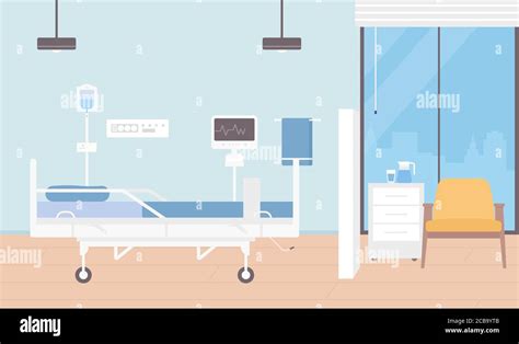 Empty hospital bedroom Stock Vector Images - Alamy