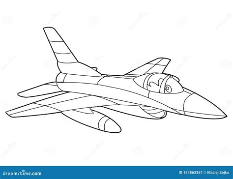 Jet Plane Coloring Page Royalty-Free Stock Photography | CartoonDealer ...
