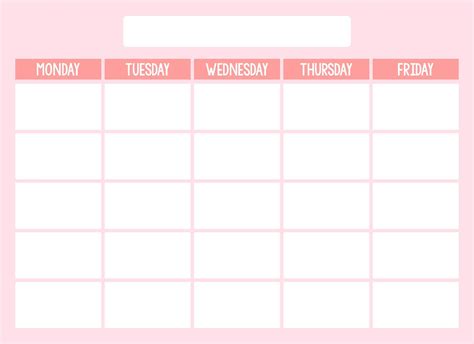 Blank Weekly Calendar Template Monday Friday What Is Monday, Good Monday, Monday Friday ...