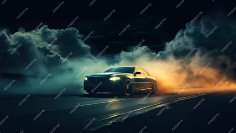 Premium AI Image | Car acceleration on the highway Powerful ...