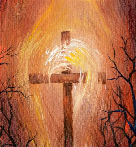 Holy Cross Acrylic Painting, Christian Art, Original Acrylic Painting ...