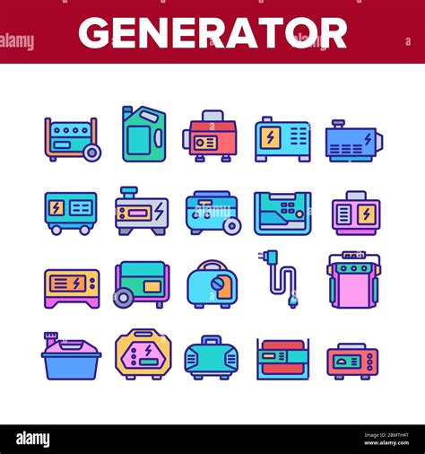 Portable Generator Collection Icons Set Vector Stock Vector Image & Art - Alamy