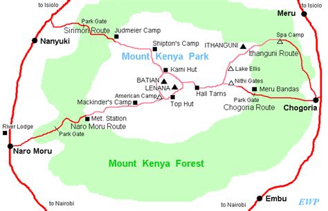 Route map of Mt. Kenya | Mount kenya, Route, Kenya