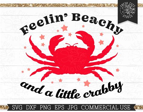 Feeling Beachy SVG Funny Beach Quote Funny Vacation Svg Crab - Etsy