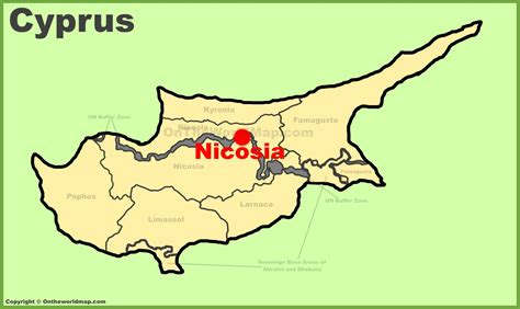 Nicosia location on the Cyprus map - Ontheworldmap.com