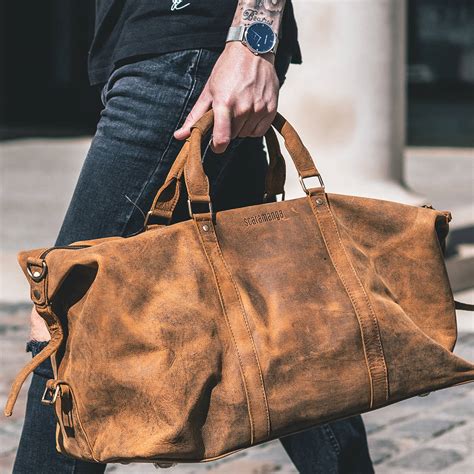 Classic Leather Duffle Bag By Scaramanga