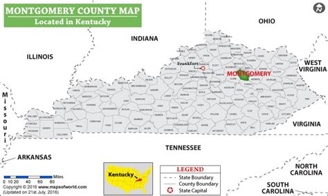 Montgomery County Map, Kentucky