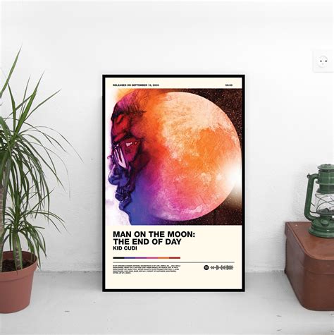 Kid Cudi Tracklist Home Decor Custom Music Poster Man On The Moon III Album Kid Cudi Poster ...