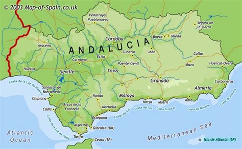 Map of Andalucia, Spain, Map of Andalusia, Spain