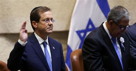 Former Labour chief Herzog sworn in as Israel's president | Reuters