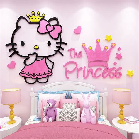 Hello Kitty Princess 3D Acrylic Sticker Wall Art Decoration