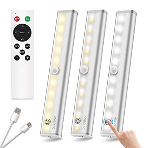 Anbock Wireless Under Cabinet Lighting Remote Control LED Closet Light ...