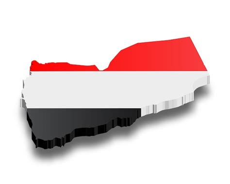 Premium Vector | Yemen 3d map with flag