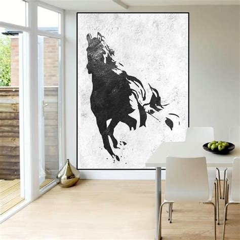 Extra large wall art painting abstract horse Painting black | Etsy in 2021 | Abstract horse ...