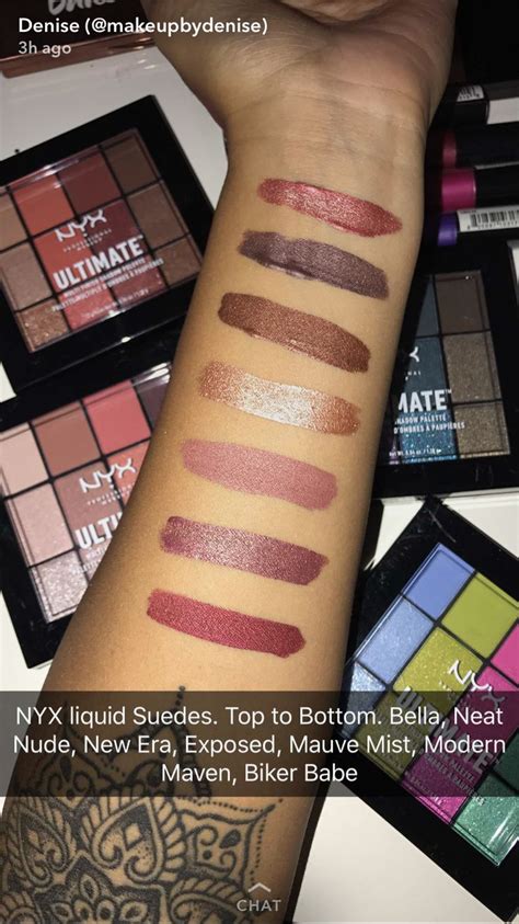 Pin by Aries Boo on makeup swatches | Nyx liquid suede, Makeup swatches, Biker babes