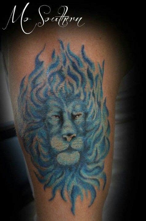 Fire Lion Tattoo #lion #blueflame #fire #tattoo | Fire tattoo, Lion tattoo, Fire lion