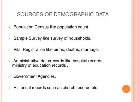 Population data sources