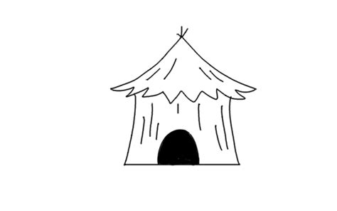 How to Draw a Simple Hut? | Step by Step Simple Hut Drawing for Kids