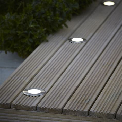 Blooma Flax Brushed Silver Effect Mains-Powered Neutral White Led Decking Light in 2020 | Deck ...