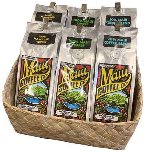 Hawaiian Gourmet Coffee Basket - Ground Coffee - Maui Coffee Co.