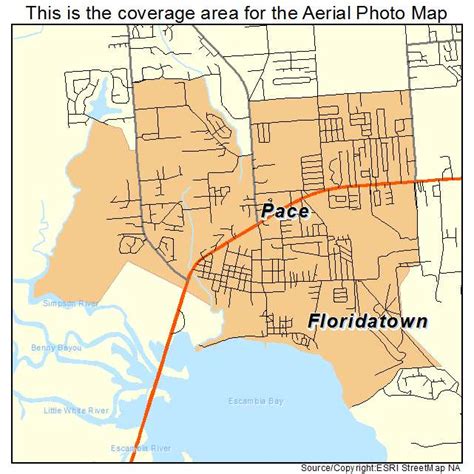 Aerial Photography Map of Pace, FL Florida