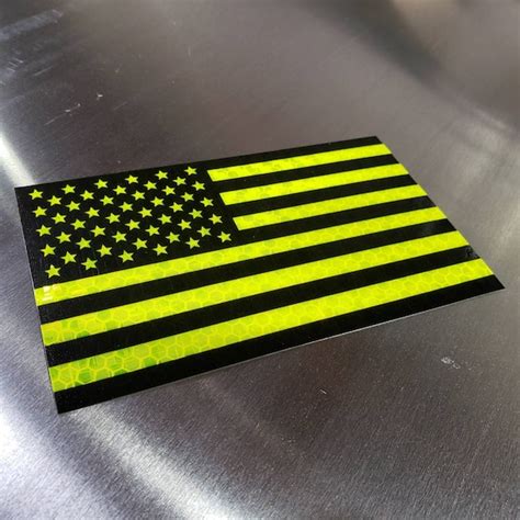 Safety Yellow Green American Flag Sticker Diamond Grade | Etsy