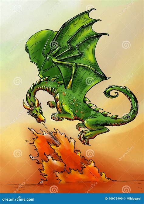 Dragon Breathing Fire Stock Image | CartoonDealer.com #11380351