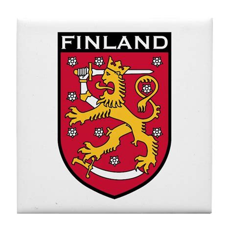 Finland Coat of Arms Tile Coaster by snapetees