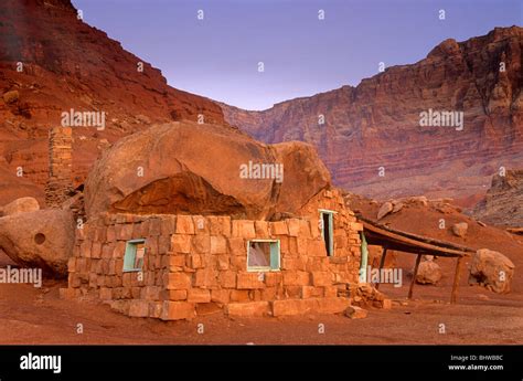 Old Rock House below Vermilion Cliffs near Cliff Dwellers’ Lodge Stock Photo, Royalty Free Image ...