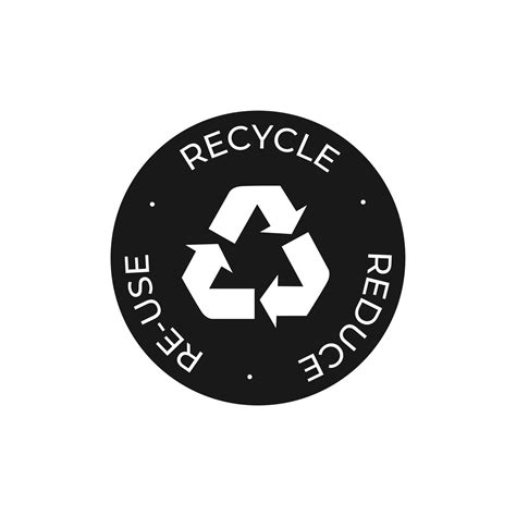 Recycle, reuse, reduce black and white vector icon 20399526 Vector Art at Vecteezy