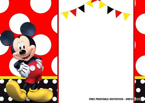FREE Mickey Mouse Birthday Invitation Templates – Latest | Mickey mouse ...