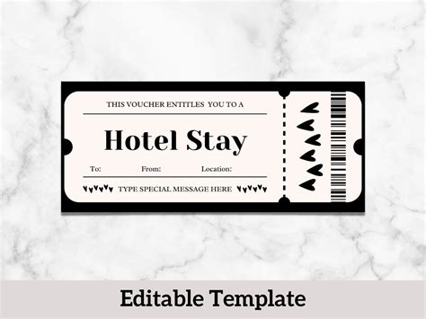 Hotel Voucher, Hotel Coupon Gift Card, Editable Surprise Weekend ...