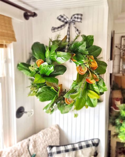 How to Make a DIY Fresh Magnolia Leaf Wreath - Shiplap and Shells