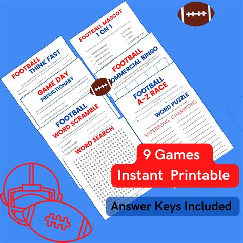 Football Party Games Instant Download. Tailgate Games . NFL Games ...